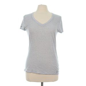 Under Armour Women's Gray Fitted Charged Semi-Sheer V-Neck T-shirt